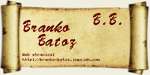 Branko Batoz vizit kartica